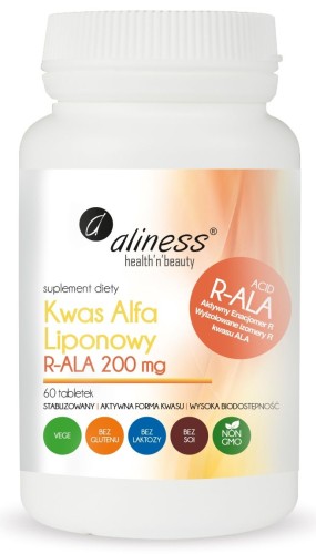 Kwas Alfa Liponowy R-ALA 200 mg 60 tabletek ALINESS