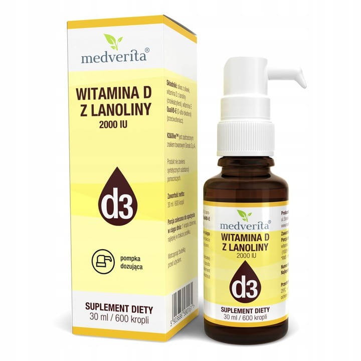 3x Medverita Witamina D3 30 ml/600 kropli