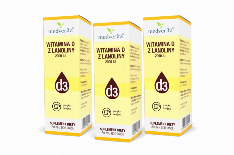 3x Medverita Witamina D3 30 ml/600 kropli