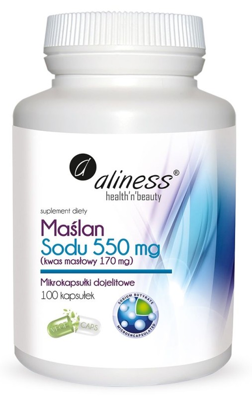 Maślan Sodu 550 mg (Kwas masłowy 170 mg) x 100 kapsułek ALINESS