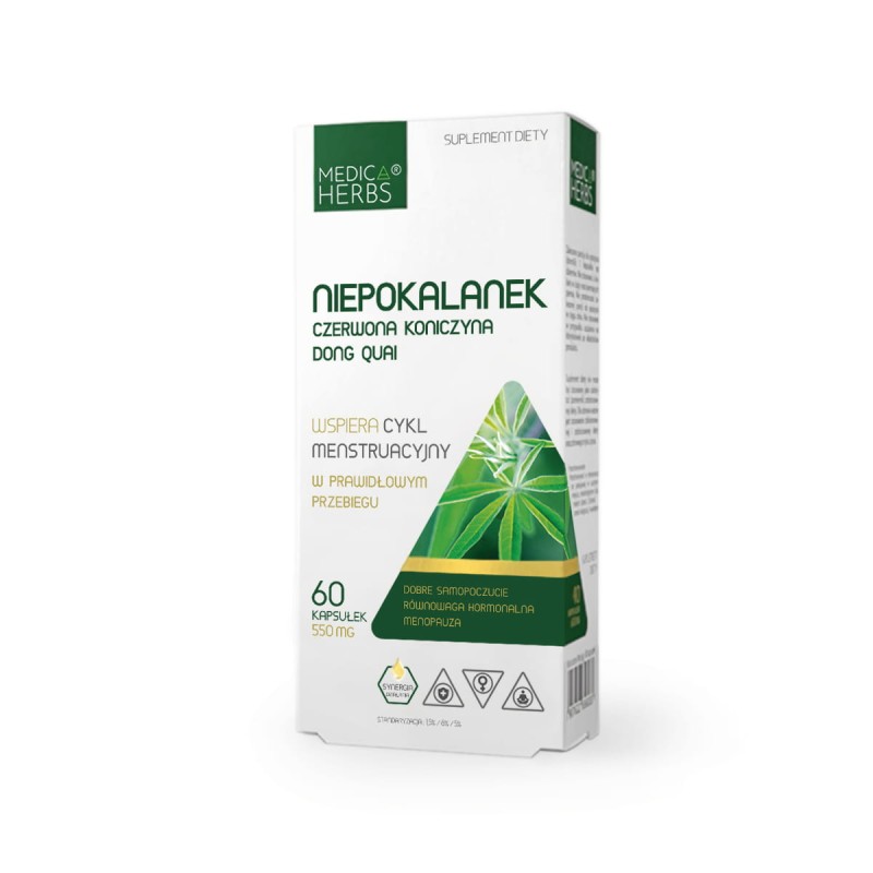 Niepokalanek Czerwona Koniczyna Dong Quai 550 mg 60 kapsułek MEDICA HERBS