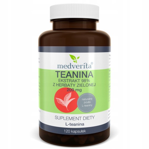 Teanina 200 mg ekstrakt z herbaty zielonej  120 kapsułek MEDVERITA
