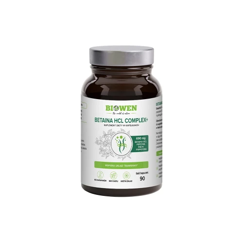 Betaina HCL Complex+ Biowen | wsparcie układu trawienia | - 90 kapsułek