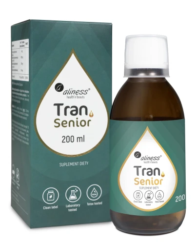 Tran (olej z dorsza) SENIOR + D3 4000 IU, 200 ml ALINESS