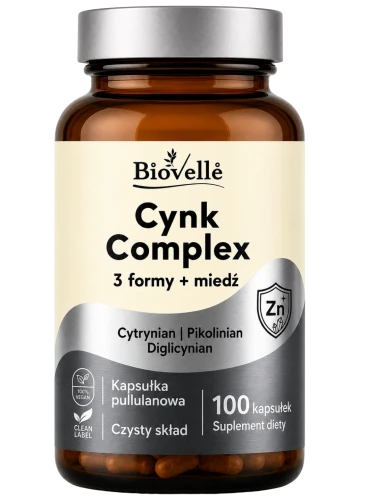 Cynk Complex 3 formy 15 mg + miedź 100 kapsułek BIOVELLE