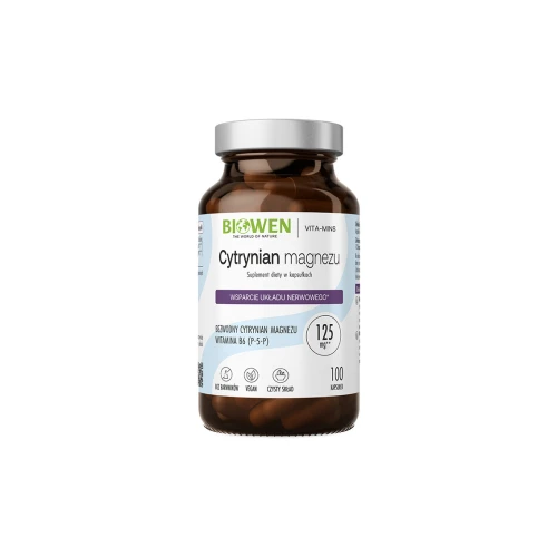 Cytrynian magnezu 833 mg z witaminą B6 - 100 kaps. BIOWEN