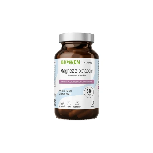 Magnez z potasem 1000 mg - 100 kaps BIOWEN